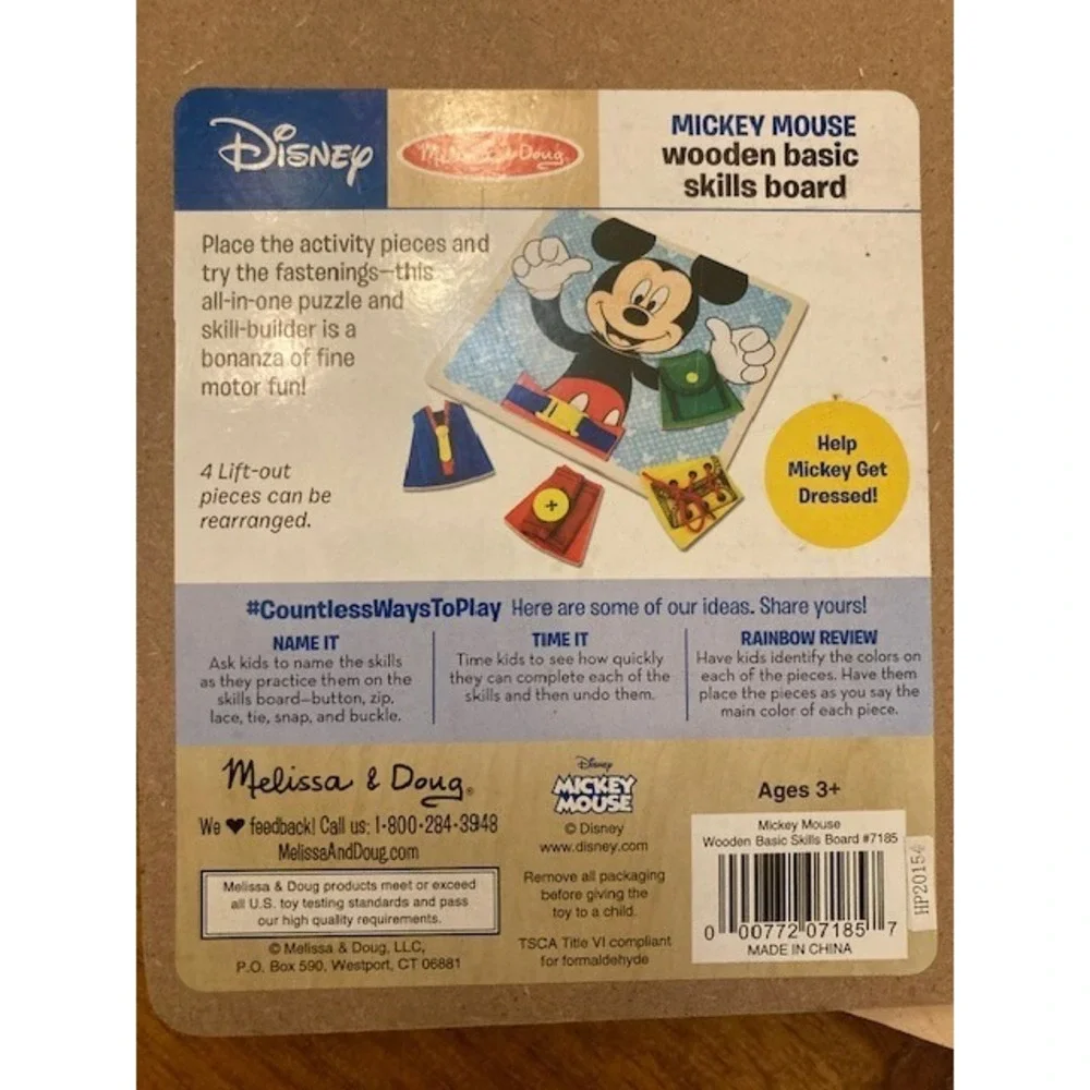 Disney Mickey Mouse wood puzzle buckles, snaps,‎ and ties Melissa & Doug